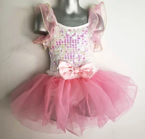 Mädchen KIND EXTRA KLEIN rosa Schleife Rüschen Tutu funkelnde Pailletten GARDINE CALL neu ohne Etikett - Bild 1 von 15