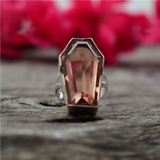 Morganite Quartz Gemstone.925 Sterling Silver Mother's Day Ring All Size AG-13