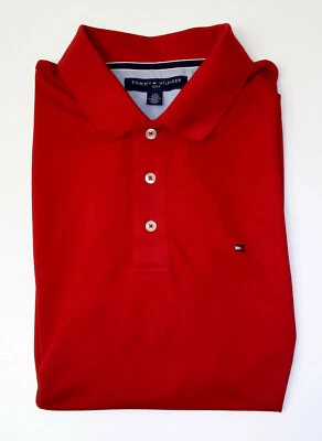 Tommy Hilfiger Golf Mens Large Red Solid Short Sleeve Polo Shirt  - Image 1 of 4