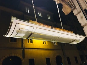 Lamp Plafon 50s Neon Brass Arteluce? Arredoluce? Italian Design Ceiling Lamp - Picture 1 of 12