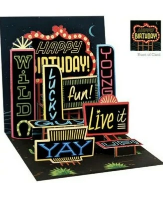 Retro Happy Birthday  -  3D Pop-up Card by Up With Paper - Image 1 of 4