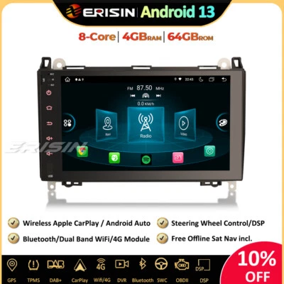 9"DAB+Android 13 Autoradio GPS CarPlay Mercedes A/B Class Viano Sprinter Crafter - Photo 1/4