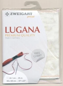 Zweigart Precut Lugana 3835, 25Ct/10St 48x68cm Cott/Visc Vintage Smokey White - Bild 1 von 1