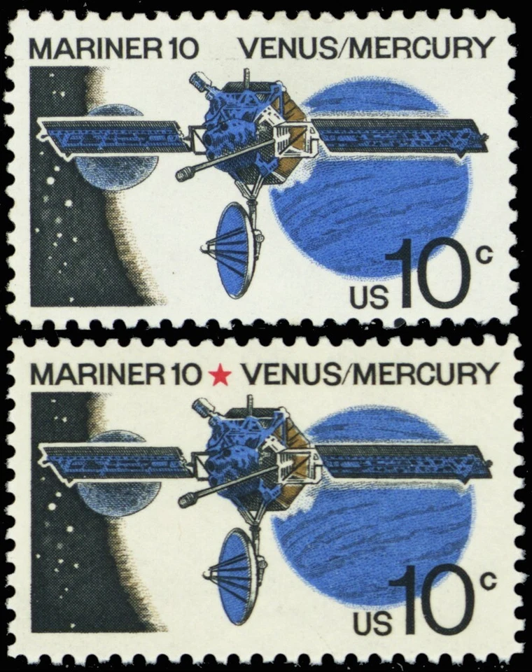 1557a Red Star Omitted MAJOR ERROR - Mariner 10 - Mint VF NH - Stuart Katz - Image 1 of 1