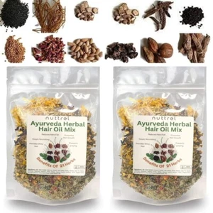 100% Natural 18 Essential Herbs for Hair Growth – Ayurvedic Herbal Blend Nutterl - Picture 1 of 11