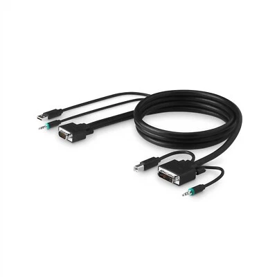 BELKIN KVM CABLE VGA + USB A +3.5MM TO DVI-A + USB B +AUDIO COMBO NEW F1D9015B06 - Image 1 of 2