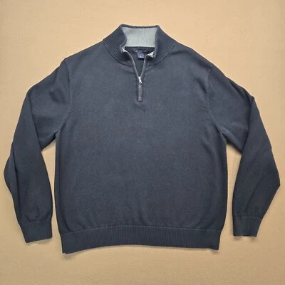 Suéter Lands End 1/4 Cremallera Hombre Grande (42-44) Negro Algodón Algodón  Foto 1 de 4