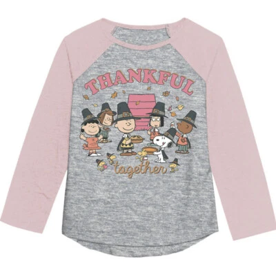 Snoopy Peanuts Gang Thanksgiving Holiday Turkey Toddler Shirt GIrl Sz 5 NEW - Image 1 of 4