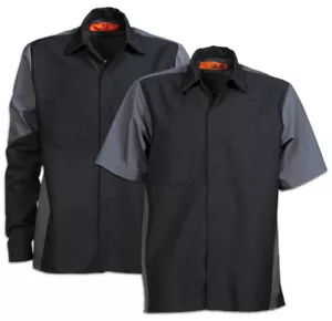 Mechanic Work Shirts Two Tone Motorsport 2 Pocket Industrial Uniform Clothes - Picture 1 of 29