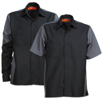 Mechanic Work Shirts Two Tone Motorsport 2 Pocket Industrial Uniform Clothes - Image 1 of 4