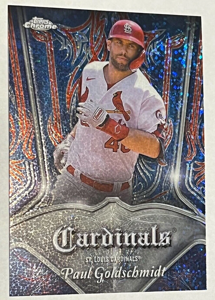 2022 Topps Chrome Paul Goldschmidt P-12 Pinstriped Club Plaque Insert - Image 1 of 4