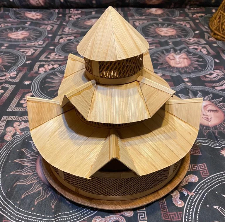 abatjour da comodino lumetto in vimini vintage anni70 - Immagine 1 di 1