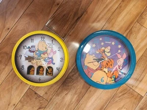 WHINNIE THE POOH WALL CLOCK 2 Clock Bundle  VINTAGE DISNEY FANTASMA  - Picture 1 of 14