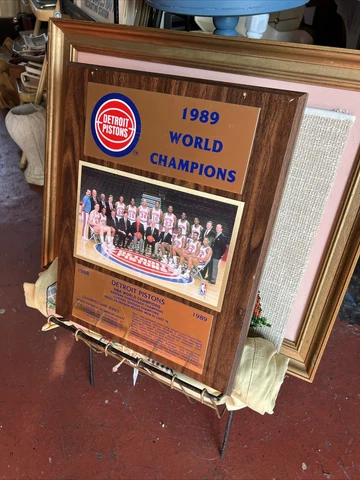 Detroit Piston Bronze Wall Plaque 1989 World Champions Fast Shipping Cover