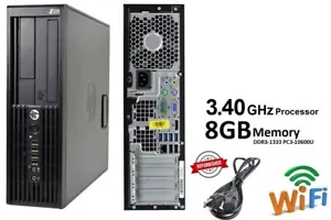 HP Workstation Z220 Desktop Tower Windows 10 Pro 1TB SSD 8 GB 3.40 GHz CPU WiFi - Picture 1 of 7