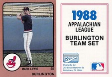 1988 Procards Burlington IndiansTeam Set Mark Lewis Cards Cleveland
