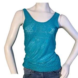Cruel Damen Western Tank Top Open Weave Blau Türkis Ärmellos Größe M - Bild 1 von 4