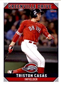 2019 Greenville Drive Choice #7 Triston Casas Pembroke Pines Florida FL Card