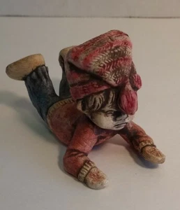 Vintage 1974 Boy Figurine With Beautiful Details Wearing A Hat And Gloves... - Picture 1 of 10