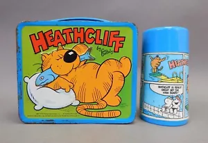 Vintage 1982 Aladdin Heathcliff Cat Metal Lunchbox - Picture 1 of 6