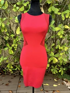Vestido de fiesta ceñido al cuerpo de malla roja brillante para mujer Parker talla XS - Imagen 1 de 10