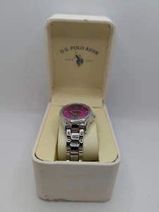 U.S. Polo Assn. Womens Silver Band Pink Dial Casual Wristwatch USC40134AZ - Picture 1 of 12