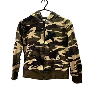 Open Trails Camouflage Camo Hoodie size S 6-7 Boys Thermal Lined Green Zip Front - Picture 1 of 5
