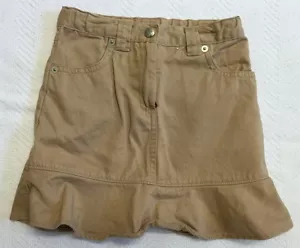 Girls Gymboree Khaki Skirt With Ruffle Hem Sz 4 EUC - Picture 1 of 8