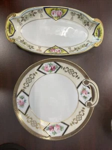 Nippon handbemalter Teller und Tablett - Bild 1 von 7