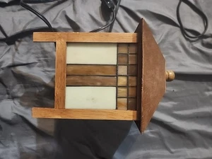 Stained Glass Table Lamp Inspired By Frank Lloyd Wright Mission Style Glass Art - Picture 1 of 11