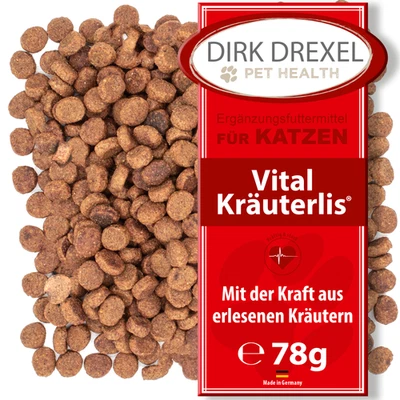 DIRK DREXEL Vital Kräuterlis für Katzen 78g | Rosmarin, Mistel, Weißdorn, Ginkgo und Ginseng