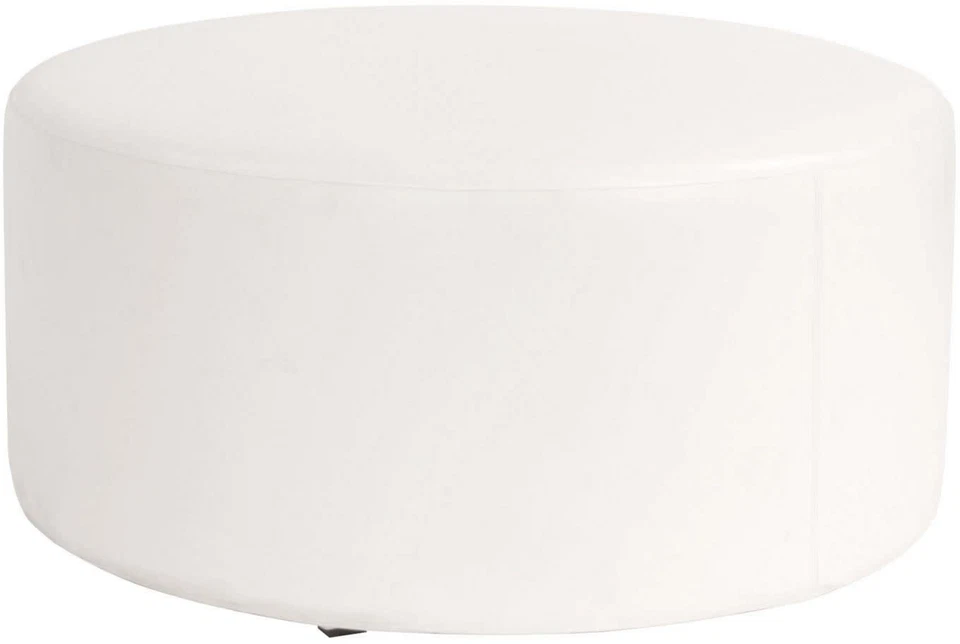Howard Elliott HEOF94641 Florie Round Ottoman Cover - Cover Only - White - Image 1 of 4