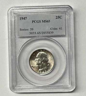 1947 Washington Quarter PCGS MS 65 - Image 1 of 4