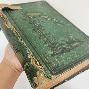 Antique Science and the Bible Green Gold Hardcover Book Christian 1871 READ Note - Imagen 1 de 13