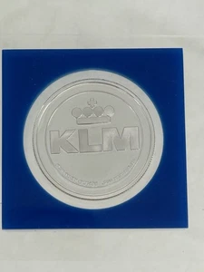 KLM PRIMERA AEROLÍNEA DEL MUNDO Fokker F-Viii ~ 1 OZT .999 PLATA REDONDO Encastrado - Imagen 1 de 7