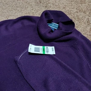 Karen Scott Purple Turtle Neck Sweater Brand New Women's Size L Long Sleeve - Picture 1 of 7