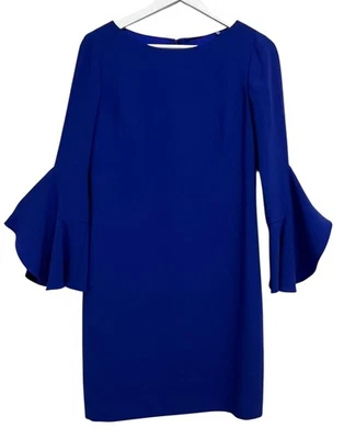 Vestido Elie Tahari para mujer 4 azul manga campana funda cambio cóctel fiesta Foto 1 de 4