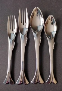 Yamazaki Gone Fishing Stainless Steel Salad Dinner Fork Soup Teaspoon Set of 4 - Picture 1 of 11