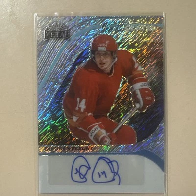 2024 Leaf Metal Legends Silver Diagonal Shimmer /10 Theoren Fleury #ICE-TF1 Auto Foto 1 de 4