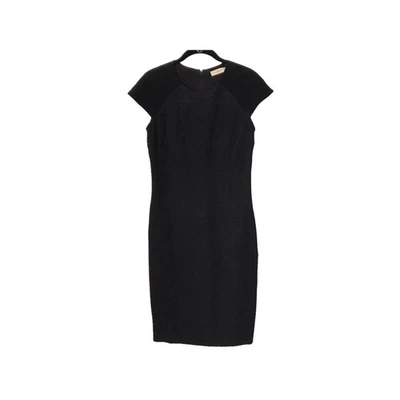 Vestido Tory Burch Kiersten Talla M Negro Lana Elastizado Tejido Ligero Funda Jacquard Foto 1 de 4