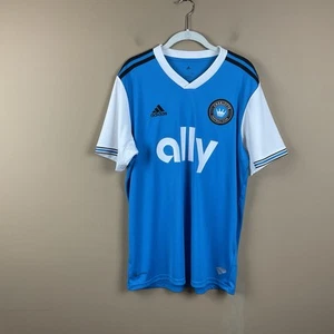 Adidas Charlotte Football Club Maglia Uomo L Pullover S/S Blu Alleato Poliestere - Foto 1 di 10