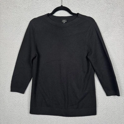 Suéter Talbots Mujer M Negro 100% Cachemira Suave Acogedor Foto 1 de 4