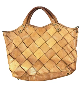 Costanza Rota Messenger Crossbody Woven Brown Leather Bag Made in Italy - Picture 1 of 15