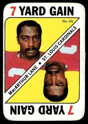 1971 Topps 7 Yard Gain MacArthur Lane St. Louis Cardinals #45 - Image 1 of 2