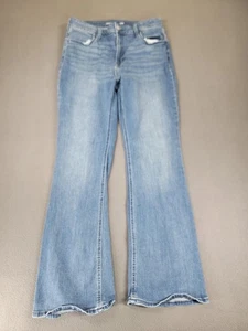 Old Navy Flare Jeans Womens 12  30x30.5 Light Blue High Rise Stretch Boho Hippie - Picture 1 of 12