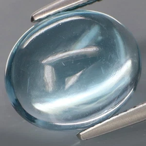 6,40Ct. Colore incantevole! Cabochon ovale svizzero topazio blu Brasile pulito! - Foto 1 di 4