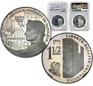 FRANKREICH 1-1/2€ 2004 Silber NGC PF67UC 'Napoleon Coronation' Mint Box & CoA - Bild 1 von 5