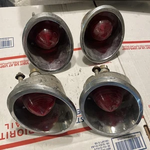 1963-67 Chevrolet Corvette Taillights Brake Lamp Light Chrome Housing Lens set 4 - Picture 1 of 2