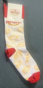 Président Cheese 🧀 Calcetines 6-12 Hechos en EE. UU. Presidente Europa Queso Novedad - Imagen 1 de 10