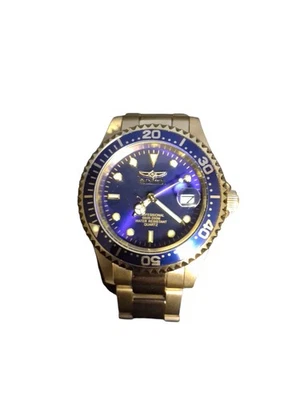Reloj de cuarzo 8337 Pro Diver para hombre 37,5 mm dorado color diario esfera azul batería nueva Foto 1 de 4